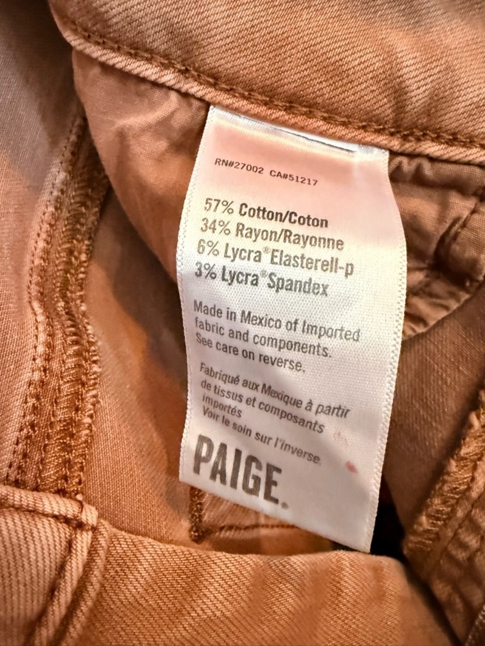 Paige Cargo Skinny Pants Brown Tan High Rise Size 23 - Picture 8 of 9